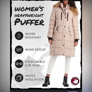 Women's Heavyweight Puffer Jacket - Beige